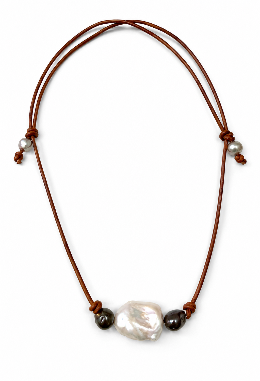 The  Moonlit Tide Necklace Baroque Pearls  20 inches adjustable