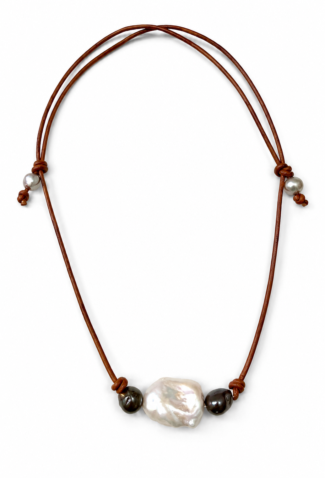 The  Moonlit Tide Necklace Baroque Pearls  20 inches adjustable