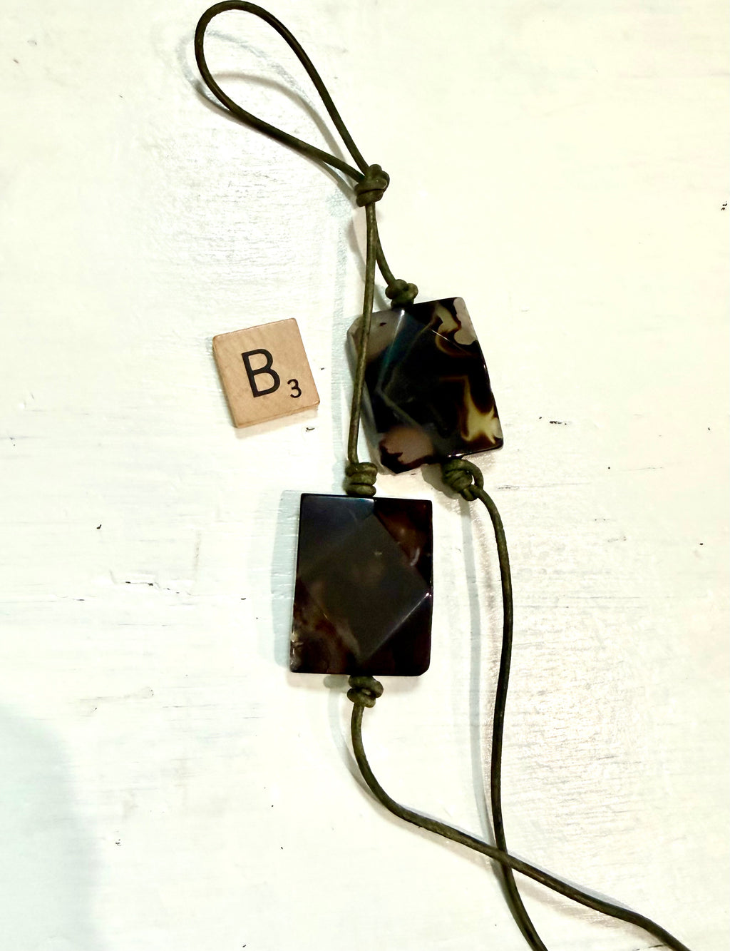 The Chunky Earth Jasper Leather Charm