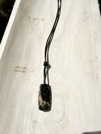 The Strand Necklace Natural Stone Cabochon Jewelry on Leather