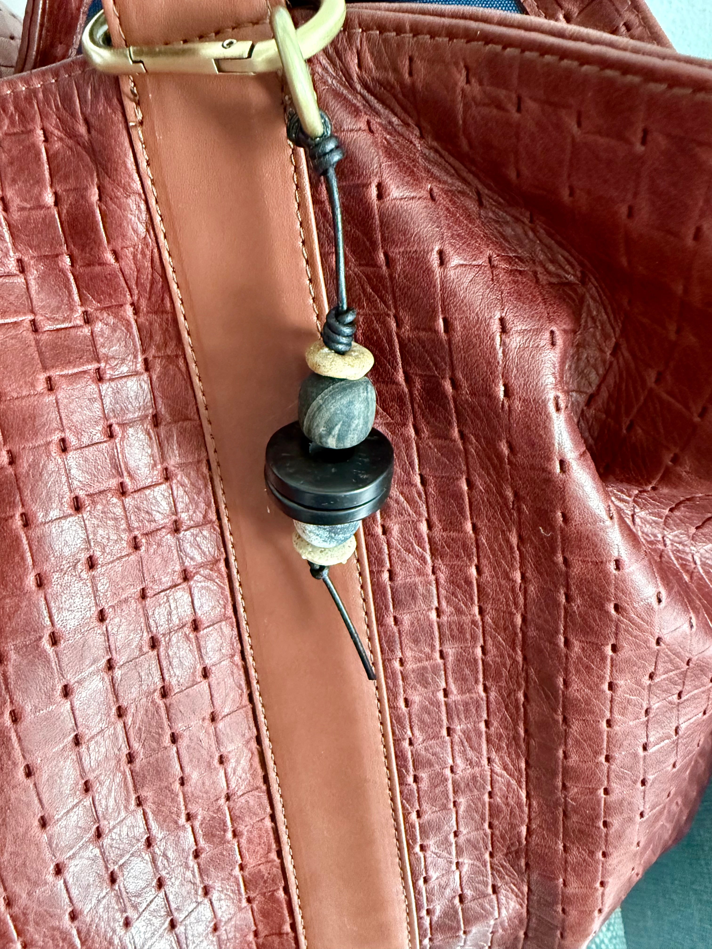 The Coastal Stack Stone Leather Charm