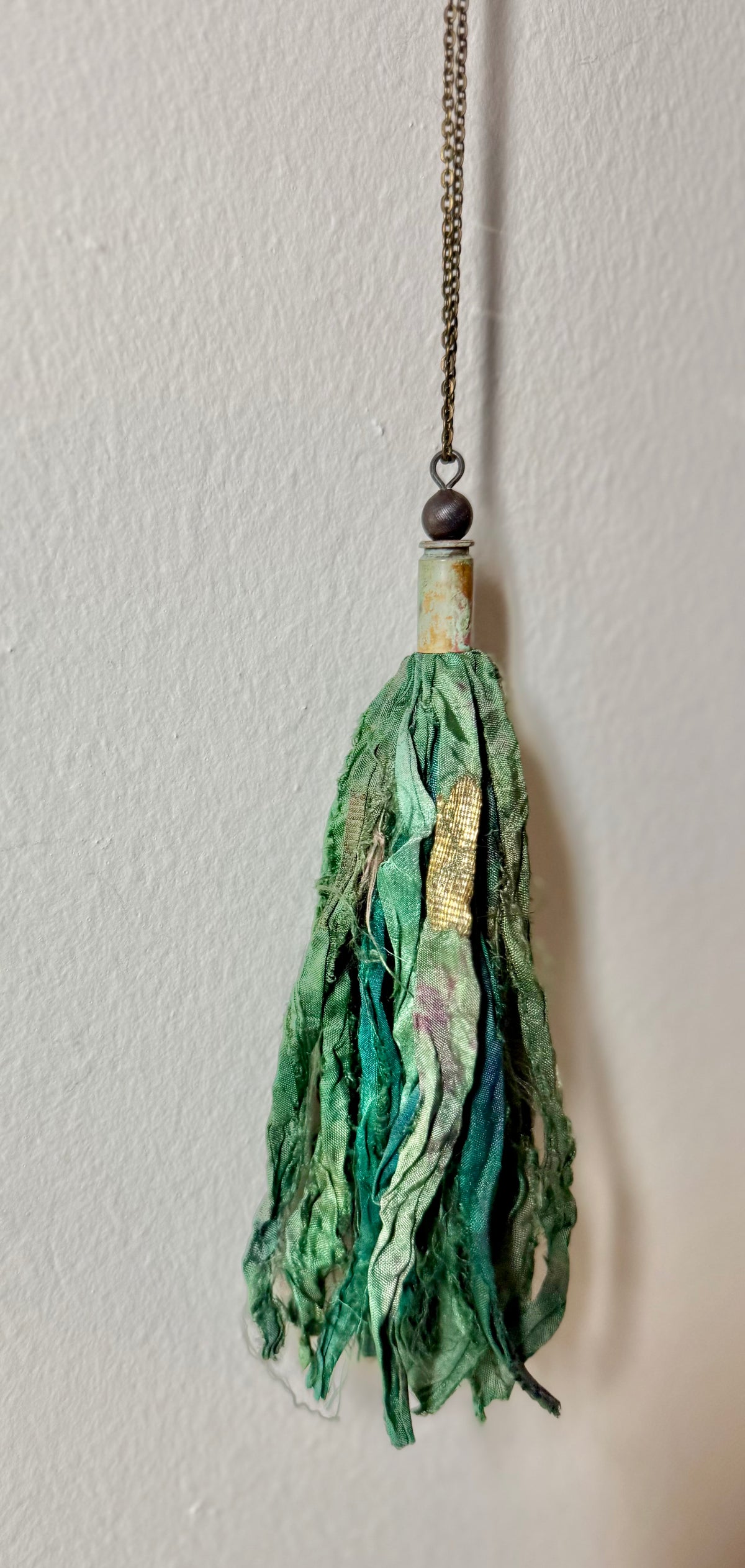 The Souvenir a Sari Silk necklace bag charm