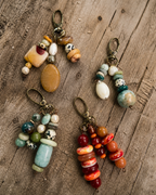 Zipper Pull Charms | 3 Strand Hand-Wired Semiprecious Stone Details