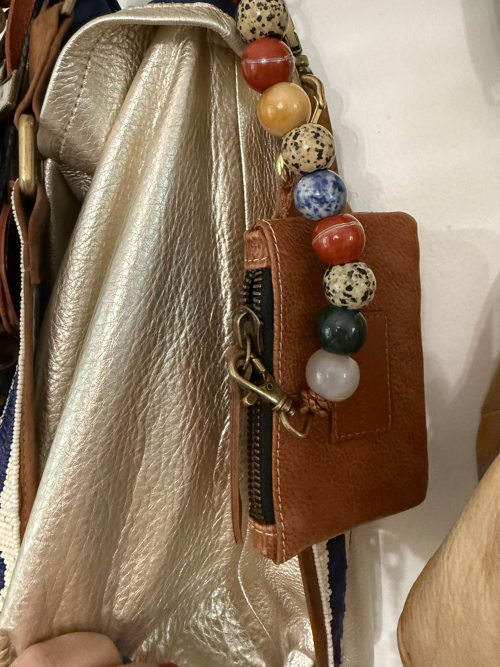 The biggies bag charm semiprecious stone boho chic