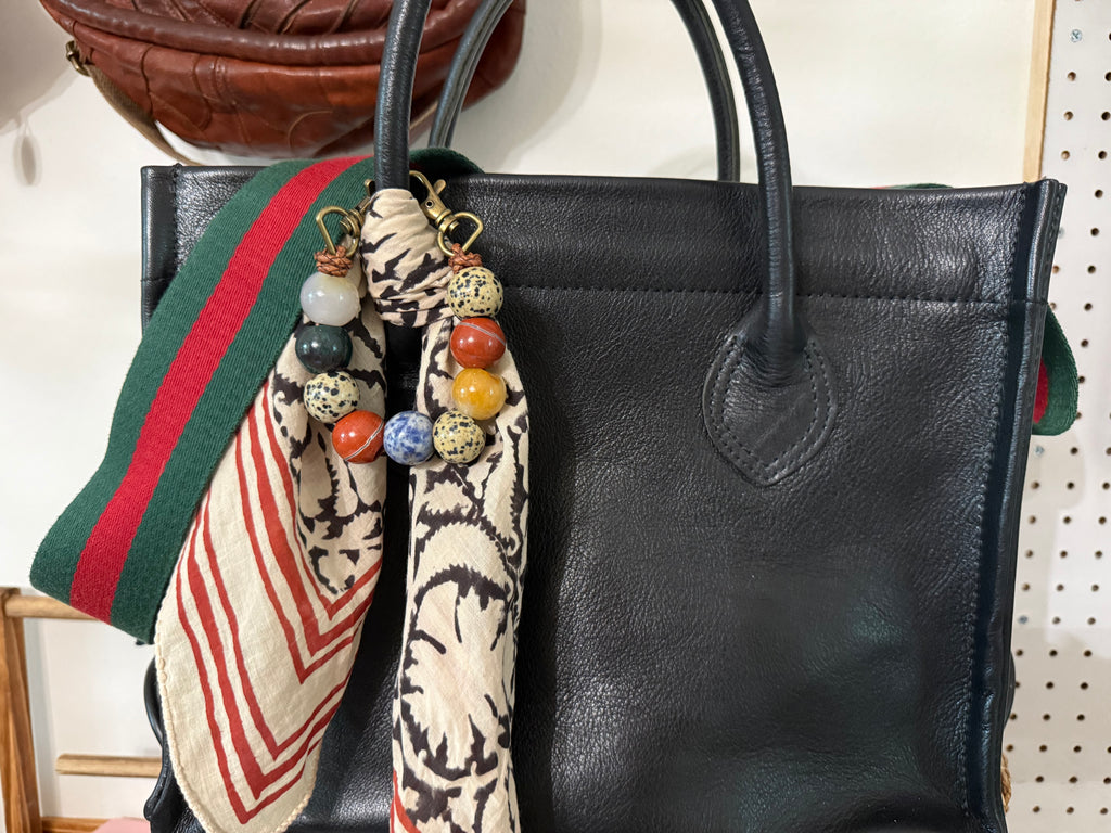 The biggies bag charm semiprecious stone boho chic