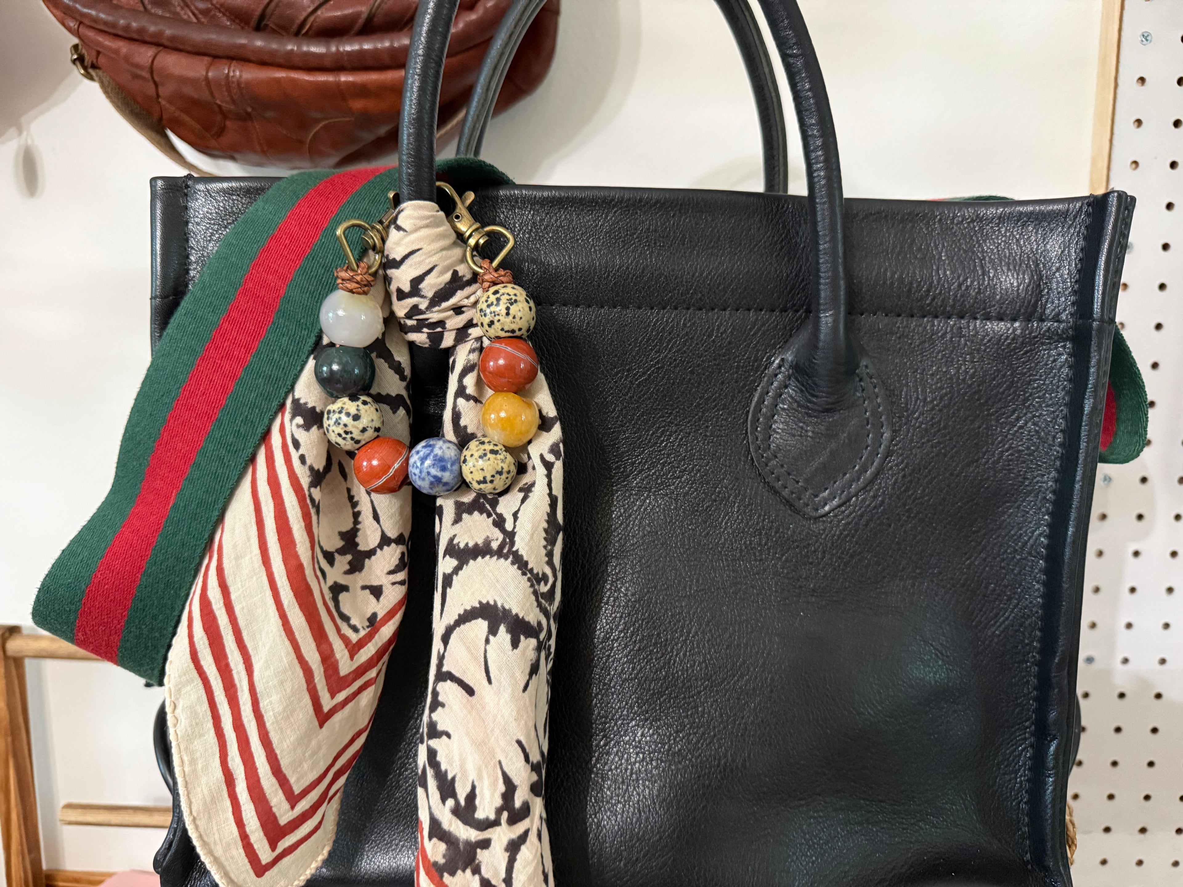 The biggies bag charm semiprecious stone boho chic