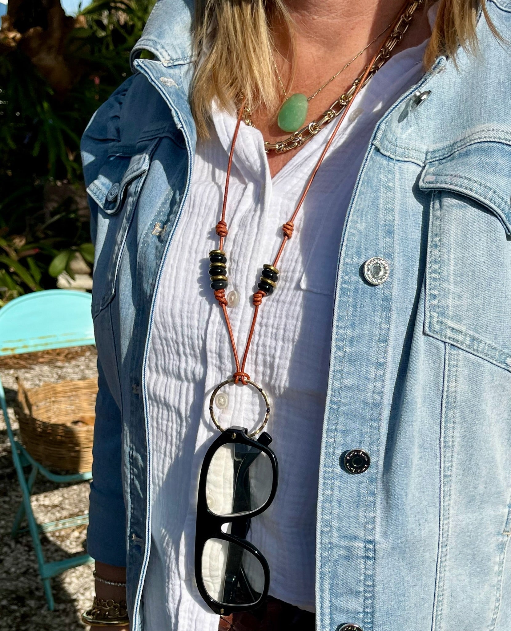The Ring Leather & Metal Eyewear Holder Necklace