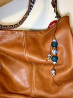 The Bubbles Charm  - Colorful Big Stone & Recycled Glass beads Bag Charm Coastal