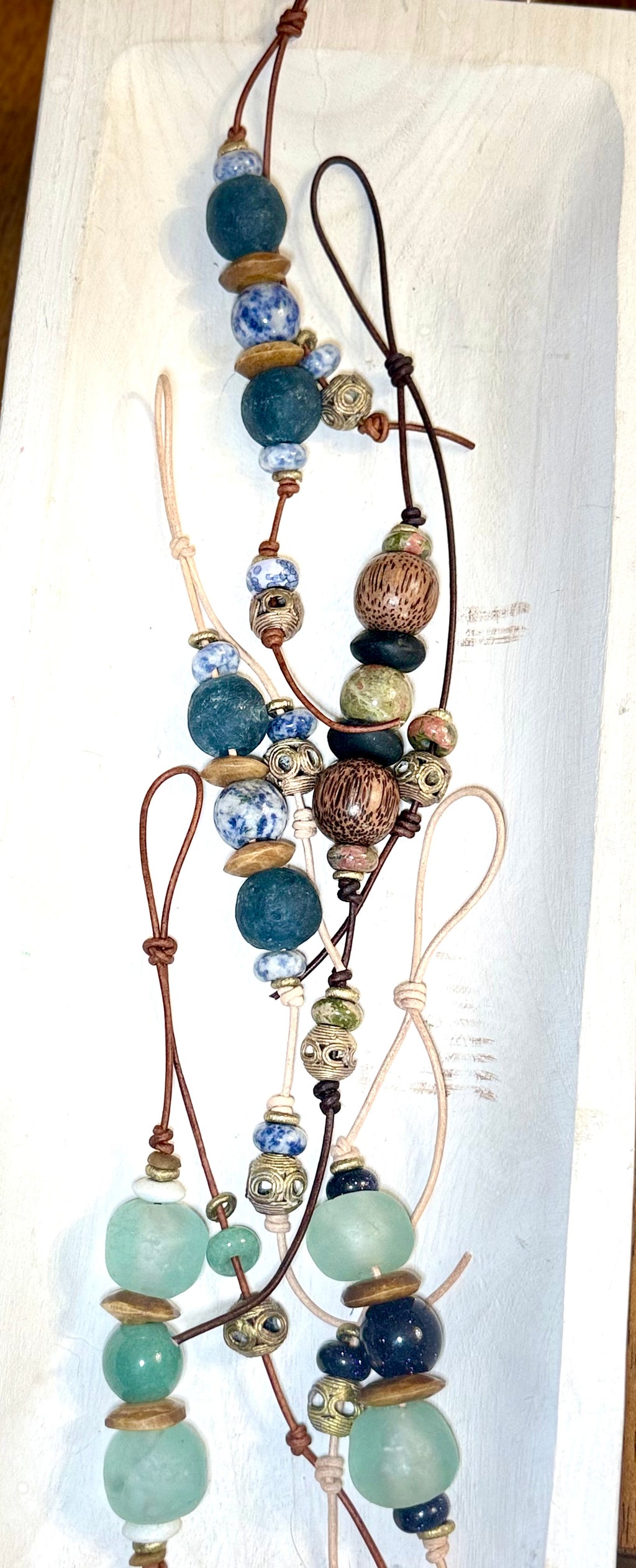 The Bubbles Charm  - Colorful Big Stone & Recycled Glass beads Bag Charm Coastal