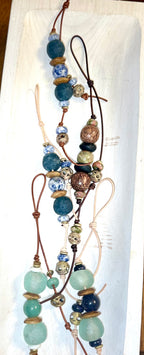 The Bubbles Charm  - Colorful Big Stone & Recycled Glass beads Bag Charm Coastal