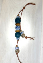 The Bubbles Charm  - Colorful Big Stone & Recycled Glass beads Bag Charm Coastal