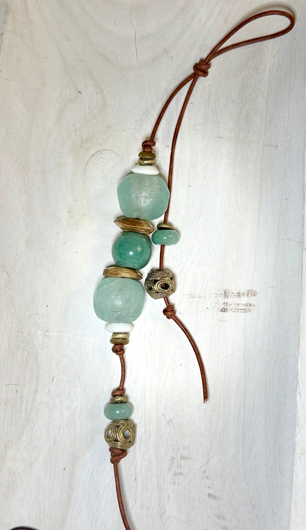 The Bubbles Charm  - Colorful Big Stone & Recycled Glass beads Bag Charm Coastal