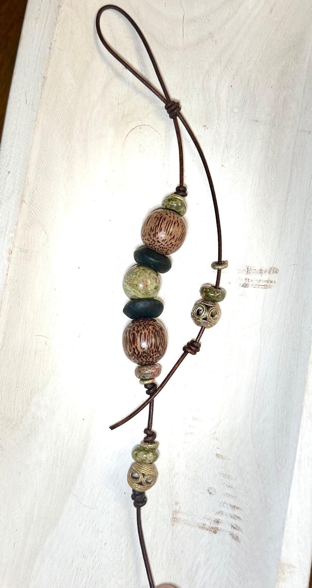 The Bubbles Charm  - Colorful Big Stone & Recycled Glass beads Bag Charm Coastal