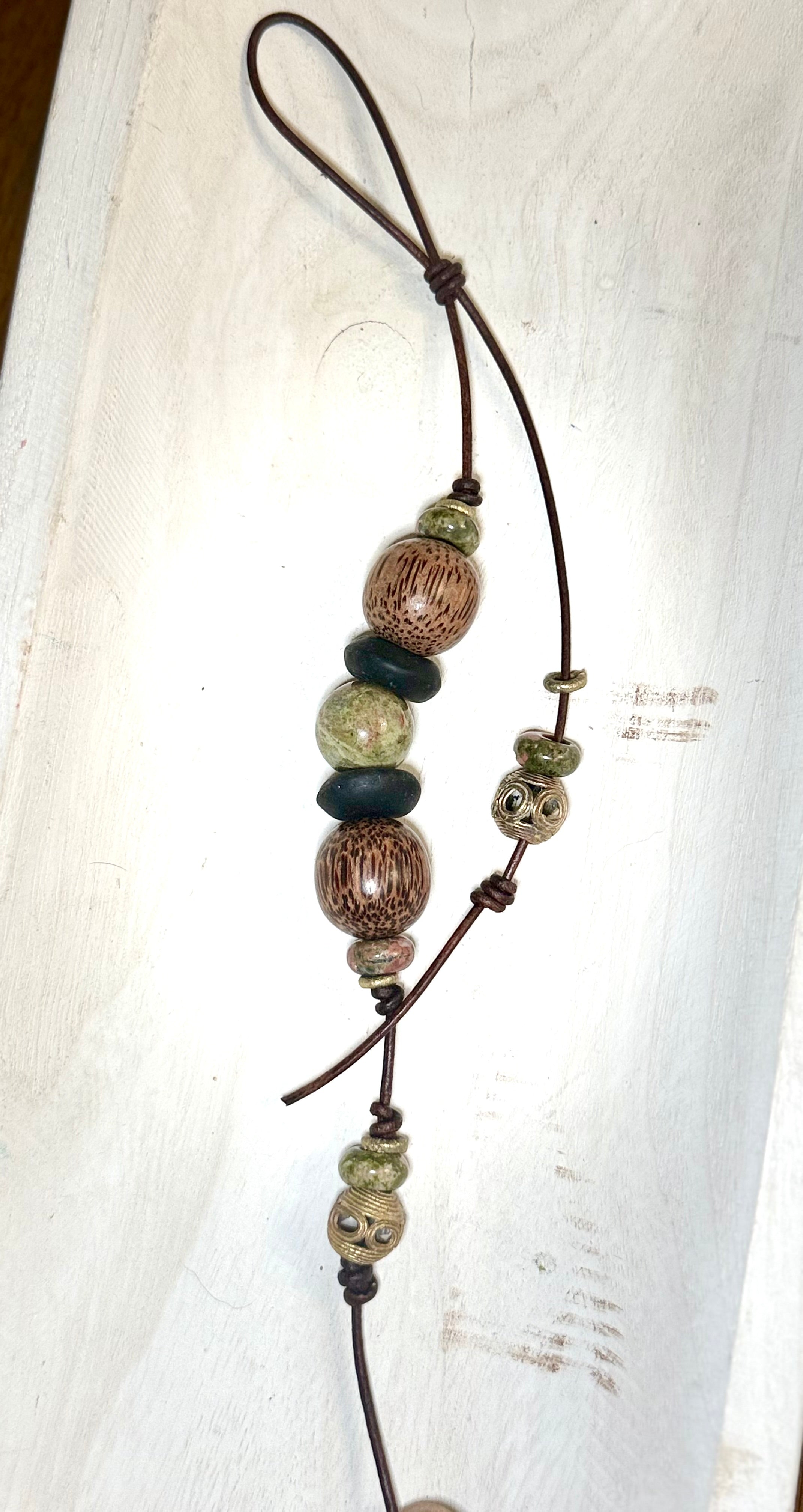 The Bubbles Charm  - Colorful Big Stone & Recycled Glass beads Bag Charm Coastal