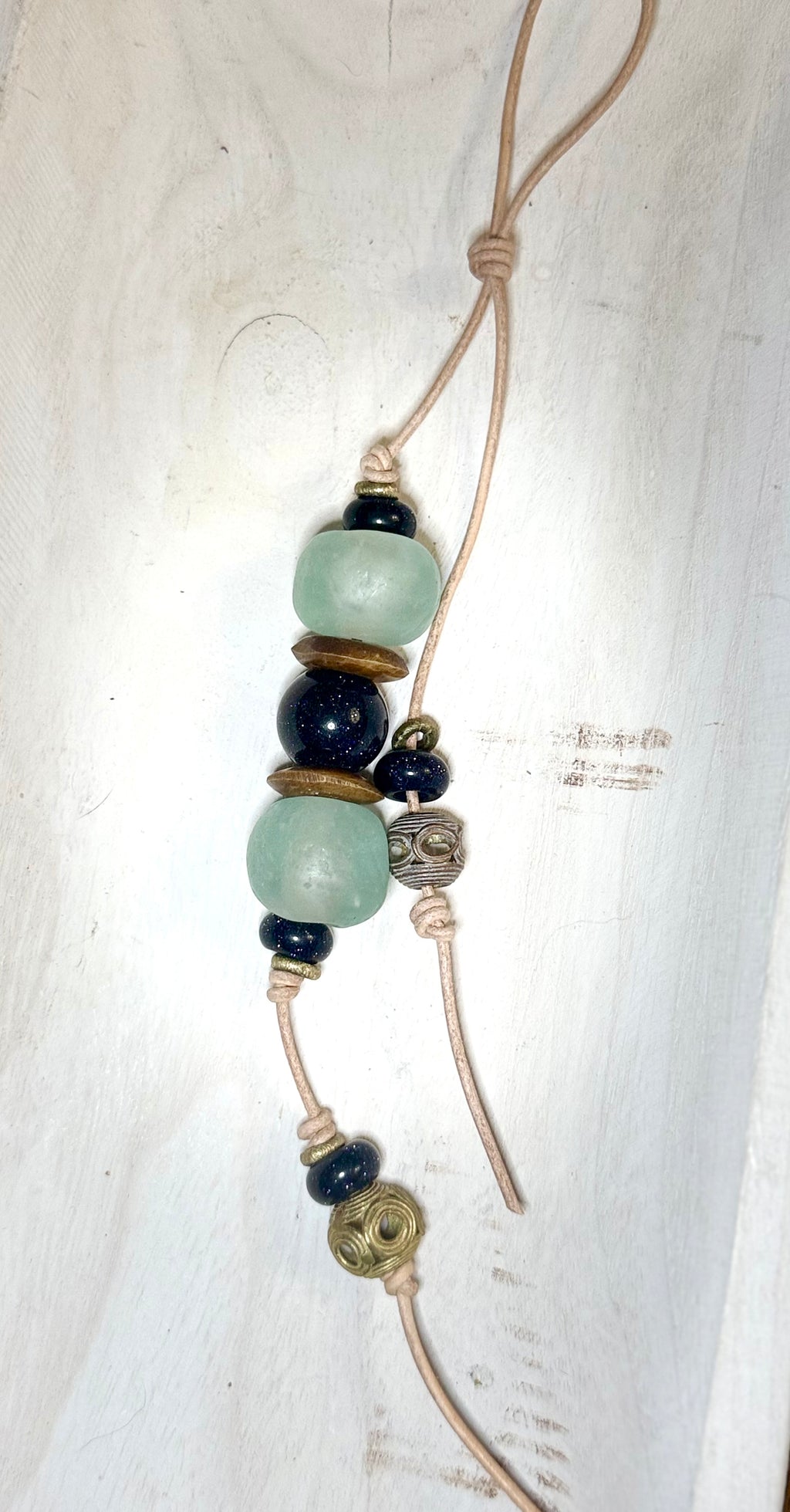 The Bubbles Charm  - Colorful Big Stone & Recycled Glass beads Bag Charm Coastal