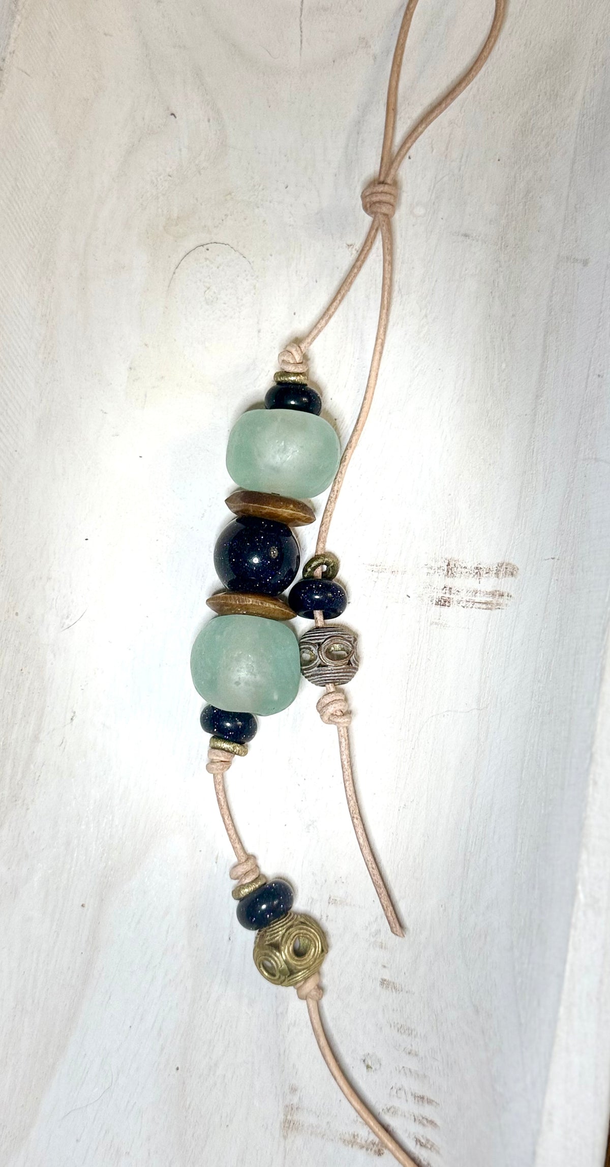 The Bubbles Charm  - Colorful Big Stone & Recycled Glass beads Bag Charm Coastal