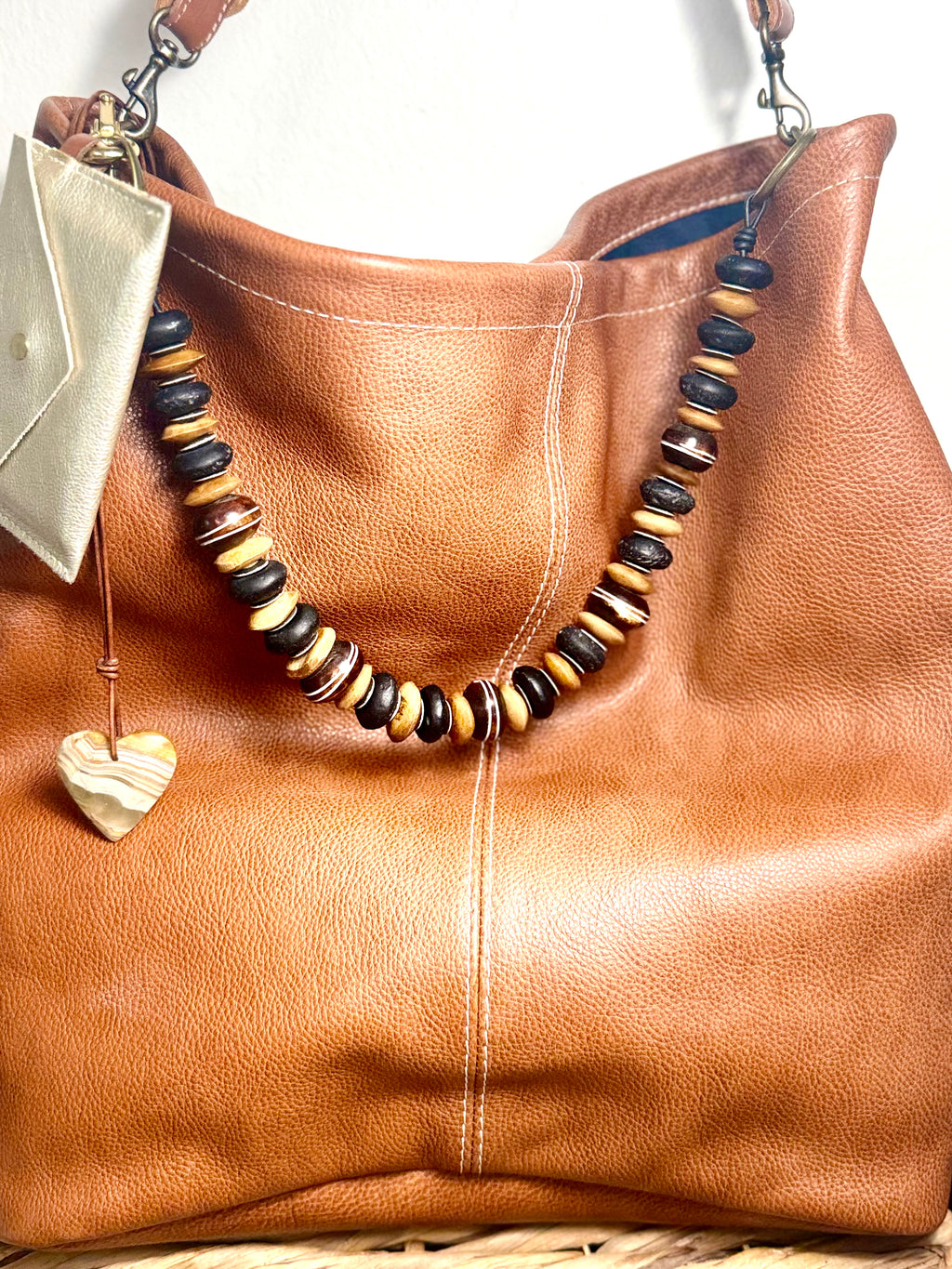 THE XL Beaded Strap purse necklace bag accessory