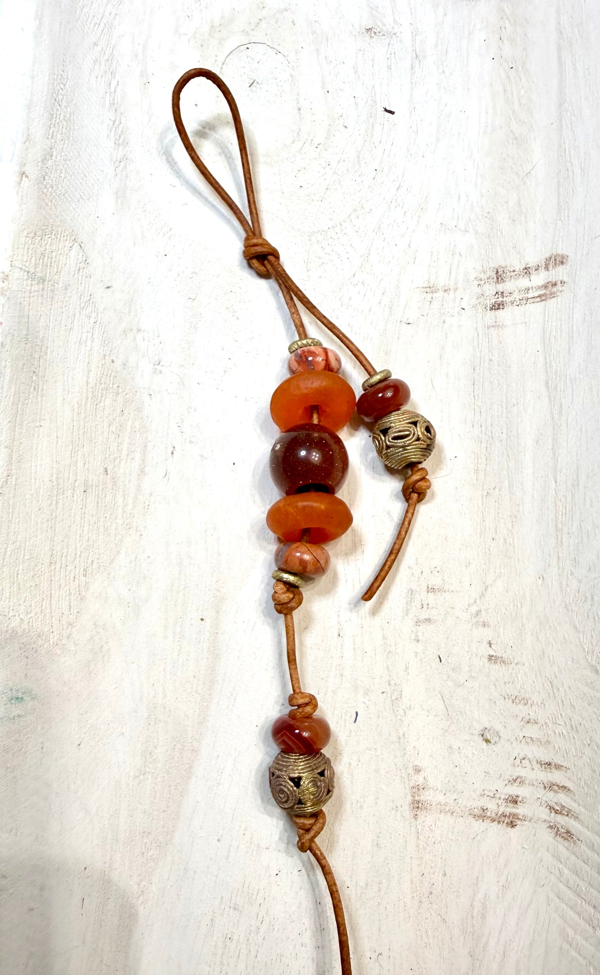 The Bubbles Charm  - Colorful Big Stone & Recycled Glass beads Bag Charm Coastal