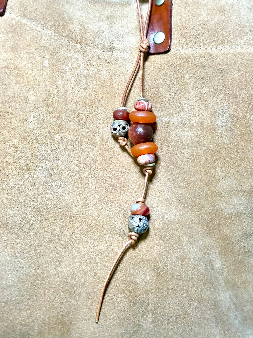 The Bubbles Charm  - Colorful Big Stone & Recycled Glass beads Bag Charm Coastal