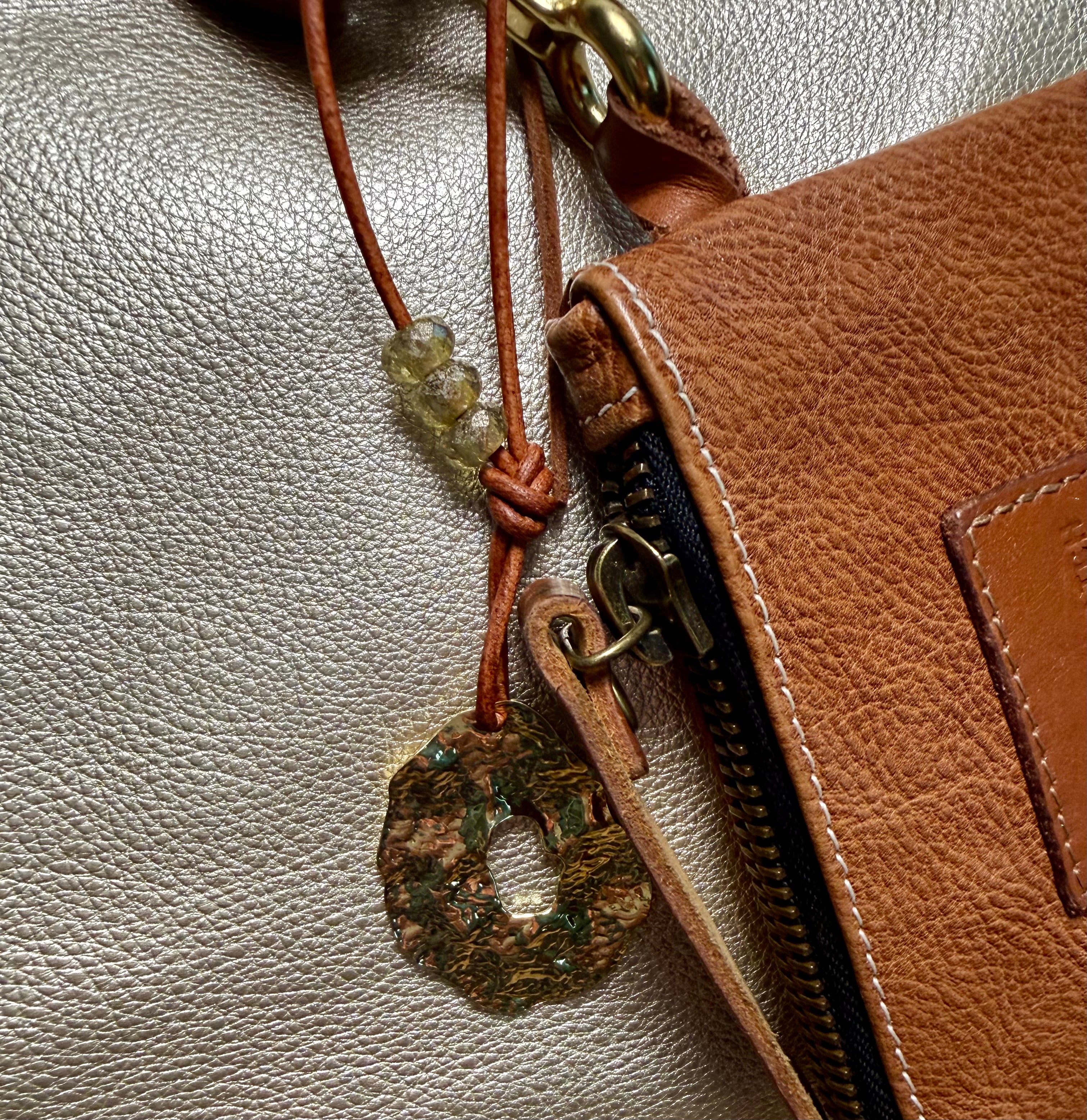 The Gilded Mooring handcrafted bag charm keychain