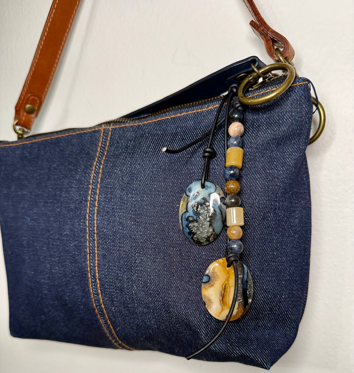 The Gatherer | Double Cabochon Bag Charm purse charm