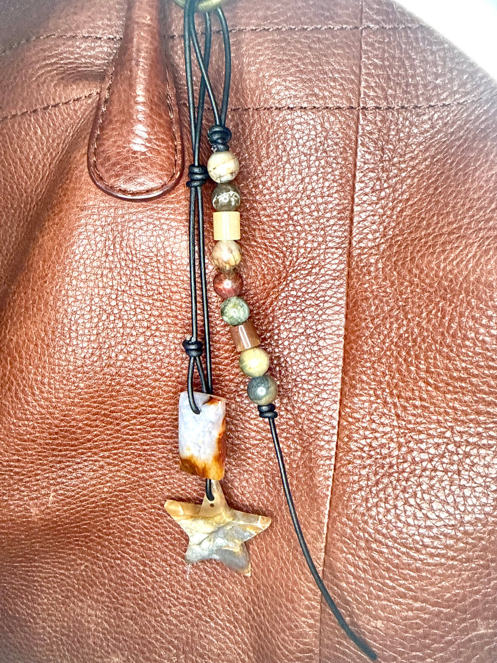 The Gatherer | Double Cabochon Bag Charm purse charm