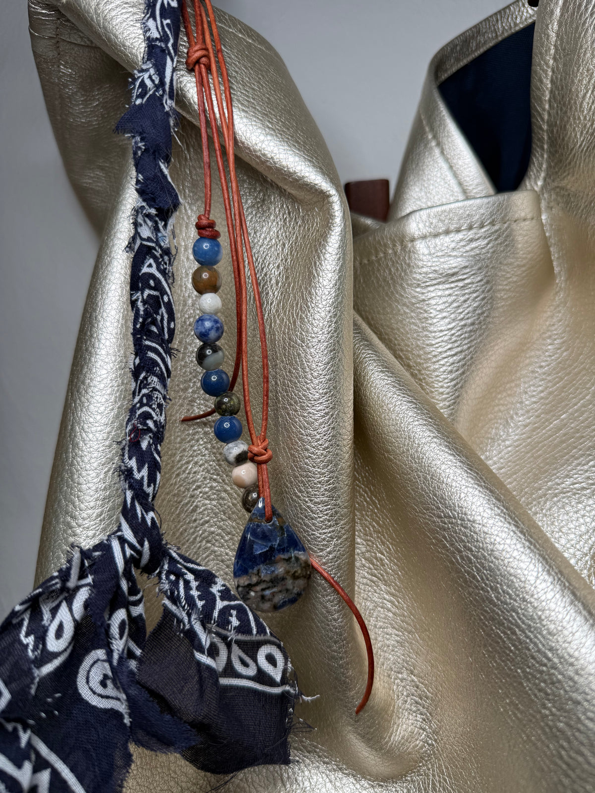 The Wanderer Gemstone & Bandana Bag Charm
