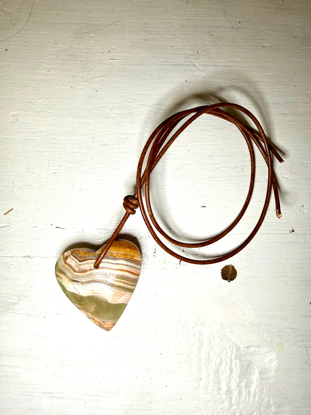 The Boho Minimalist - Green Onyx Stone Heart Necklace