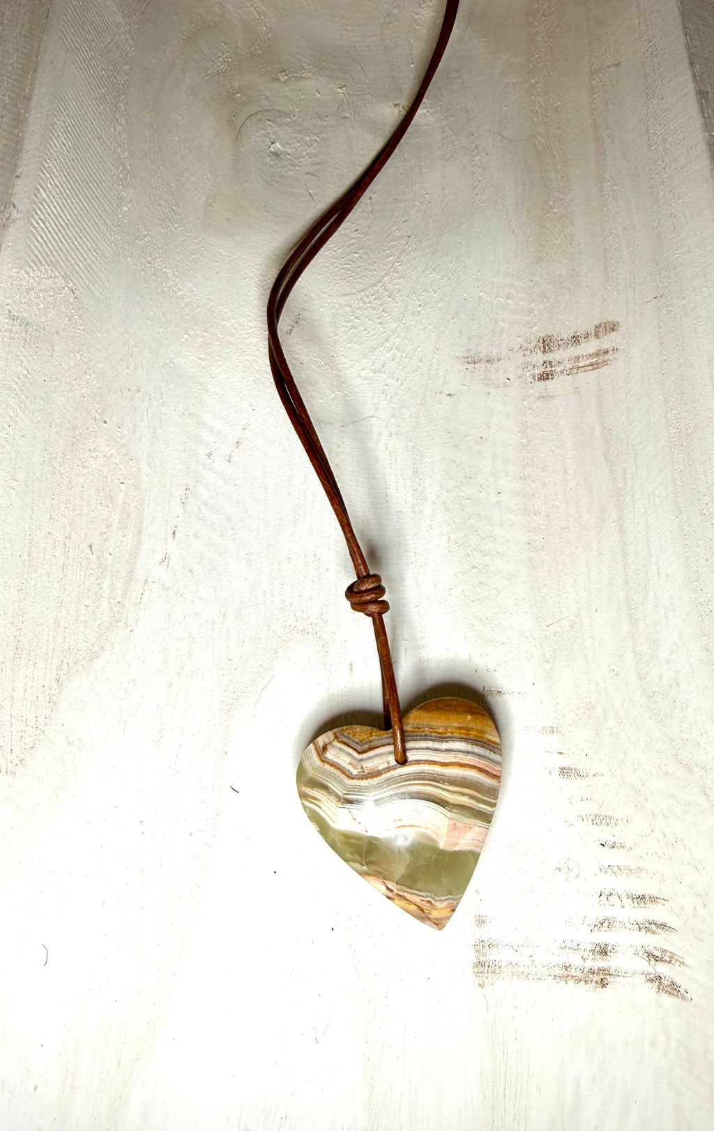 The Boho Minimalist - Green Onyx Stone Heart Necklace