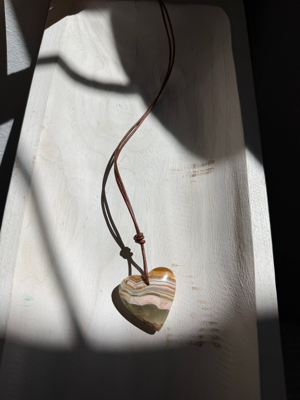 The Boho Minimalist - Green Onyx Stone Heart Necklace