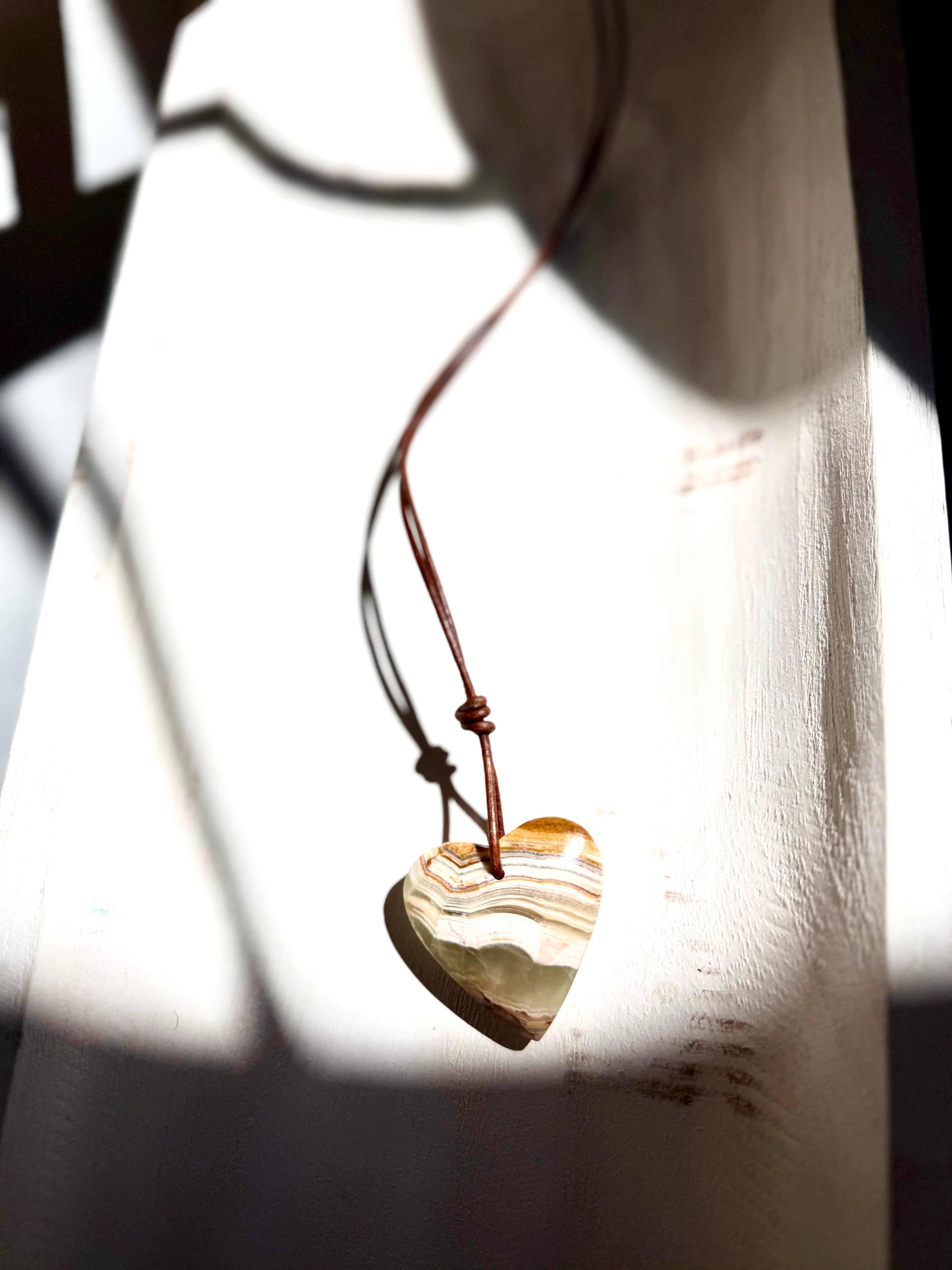 The Boho Minimalist - Green Onyx Stone Heart Necklace