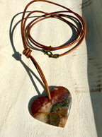Green Moss Agate Stone Cabochon Heart