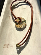 The Loop Natural Stone Cabochon eyewear Necklace Leather