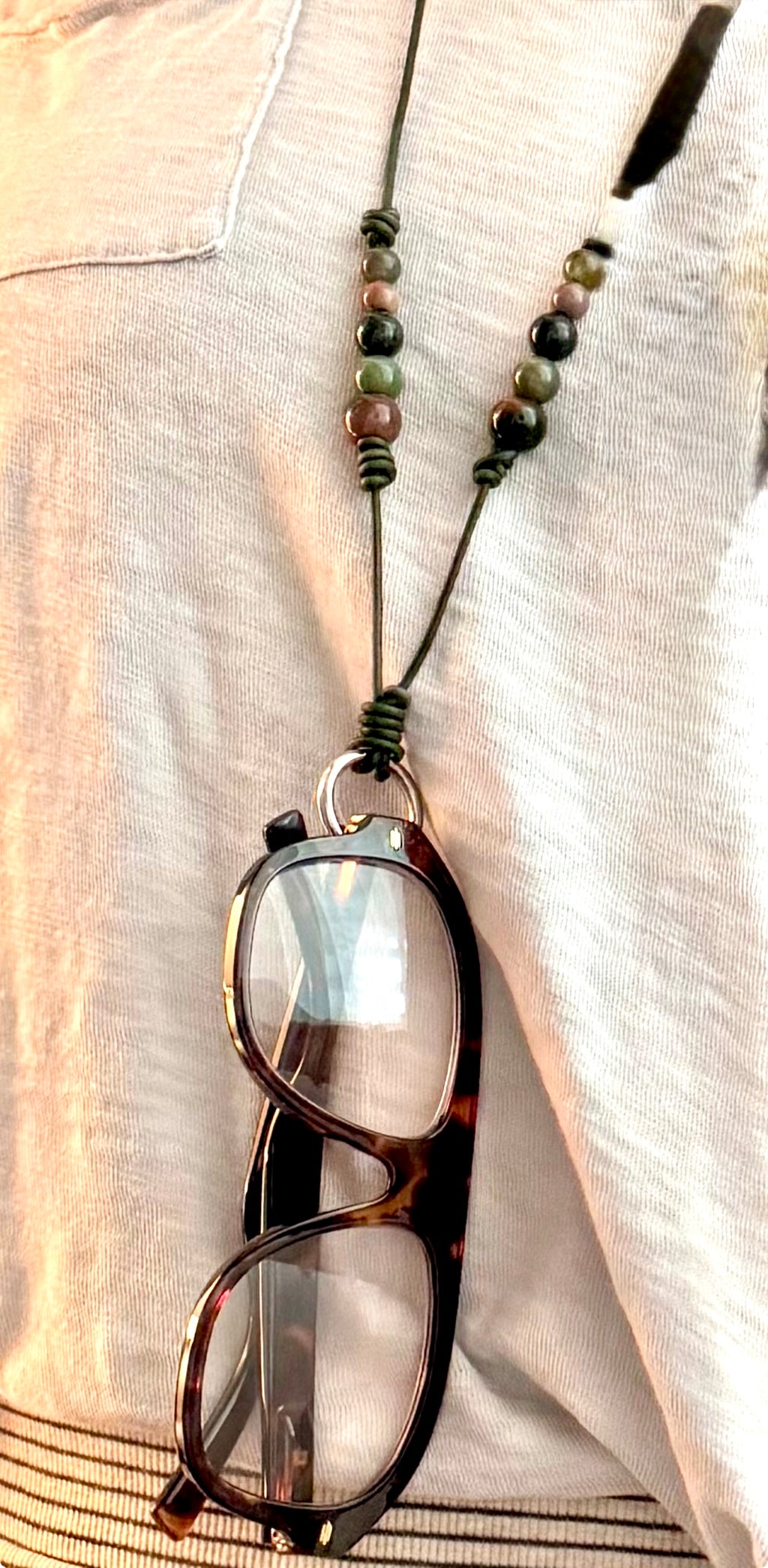 The Ring Leather & Metal Eyewear Holder Necklace