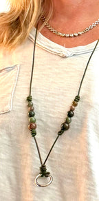 The Ring Leather & Metal Eyewear Holder Necklace