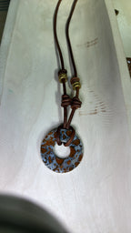 The Loop Natural Stone Cabochon eyewear Necklace Leather