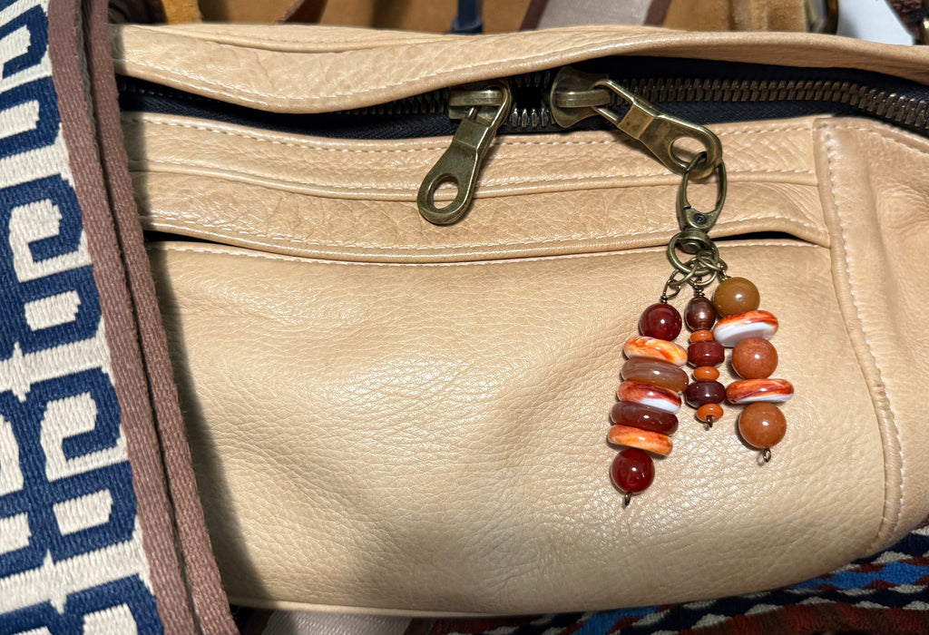 Zipper Pull Charms | 3 Strand Hand-Wired Semiprecious Stone Details