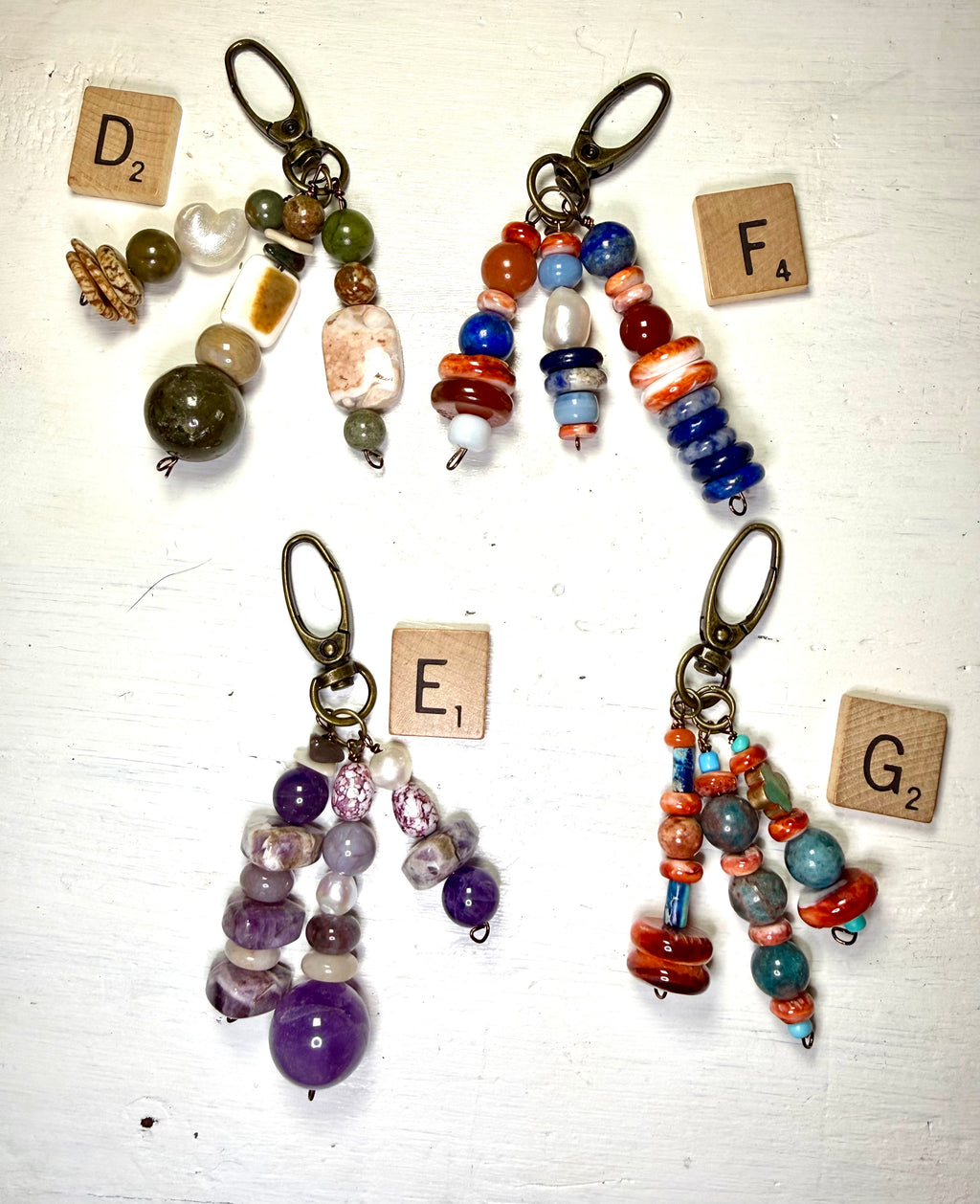 CSD Zipper Pull Charms – Handcrafted Semiprecious Stone Bag Jewelry