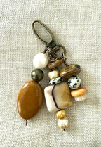 Zipper Pull Charms | 3 Strand Hand-Wired Semiprecious Stone Details