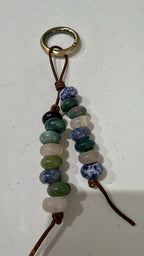 The OCEAN - Colorful Stone Double Strand Bag Charm Key Chain Accessory