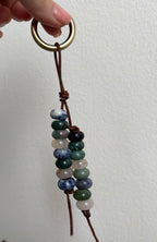 The OCEAN - Colorful Stone Double Strand Bag Charm Key Chain Accessory