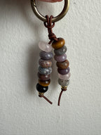 The MMP - Colorful Stone Double Strand Bag Charm Key Chain Accessory