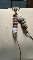 The MMP - Colorful Stone Double Strand Bag Charm Key Chain Accessory