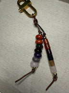 The RUTH  - Colorful Stone Double Strand Bag Charm Key Chain Accessory