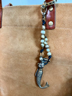 Mermaid Bag Charm Keychain - Coastal Inspired Baroque Pearl