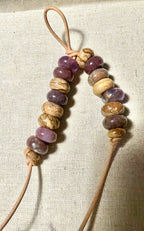 The MMP - Colorful Stone Double Strand Bag Charm Key Chain Accessory