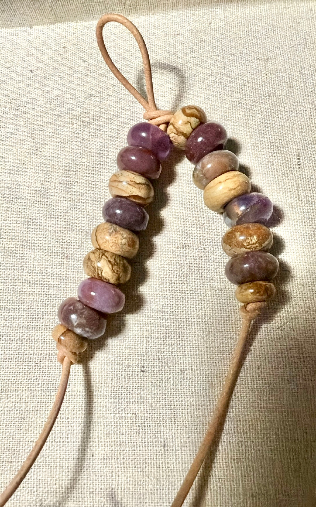 The MMP - Colorful Stone Double Strand Bag Charm Key Chain Accessory
