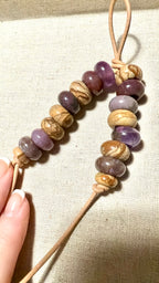 The MMP - Colorful Stone Double Strand Bag Charm Key Chain Accessory