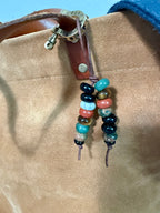 The Red & Green Ucci - Colorful Stone Double Strand Bag Charm Key Chain Accessory