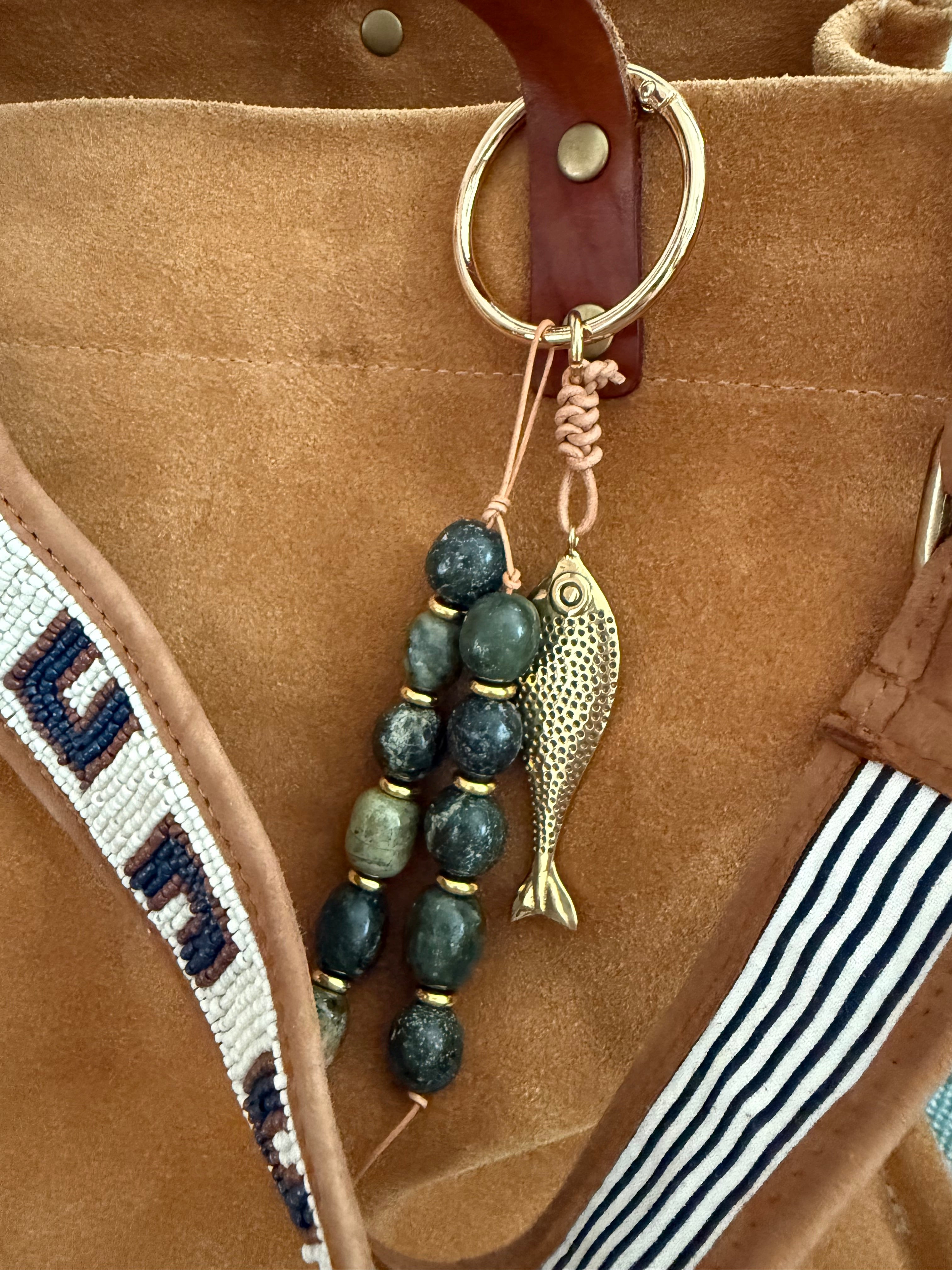 The FISH Bag Charm Keychain - Coastal Inspired Accessory